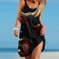 thumbnail image 7 of cocolona Womens Summer Hawaiian Beach Sundress Fashion Floral Print Pleated Flowy Mini Dress Crew Neck Camisole Tank Dress, 7 of 7