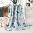 thumbnail image 2 of Blue Butterfly Pattern Blanket,Comfortable Soft Lamb Wool Throw Blanket,All Season,Warm Lightweight Blankets for Sofa Bed Couch Living Room Chair,50"x60", 2 of 4