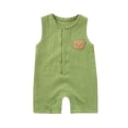 thumbnail image 2 of Ropa de bebé sin mangas corta con bordado de oso de escalada, mono transpirable de gasa que absorbe el sudor, gasa de doble capa, botón oculto, algodón para niños hayi, 2 of 5