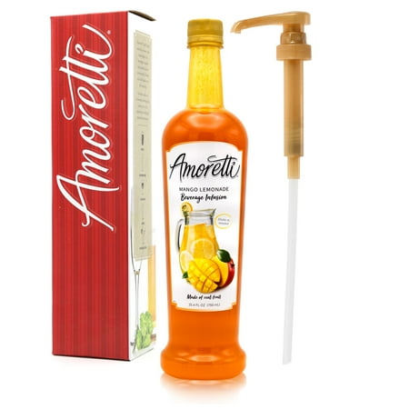 Amoretti – Mango Lemonade Beverage Infusion 94 Servings Per Bottle (750 ml) – Drink Mix & Water Enhancer with Pump for Flavoring Cocktails Waters Teas and other Beverages Preservative Free Amoretti – Mango Lemonade Beverage Infusion 94 Servings Per Bottle (750 ml) – Drink Mix & Water Enhancer with Pump for Flavoring Cocktails Waters Teas and other Beverages Preservative Free