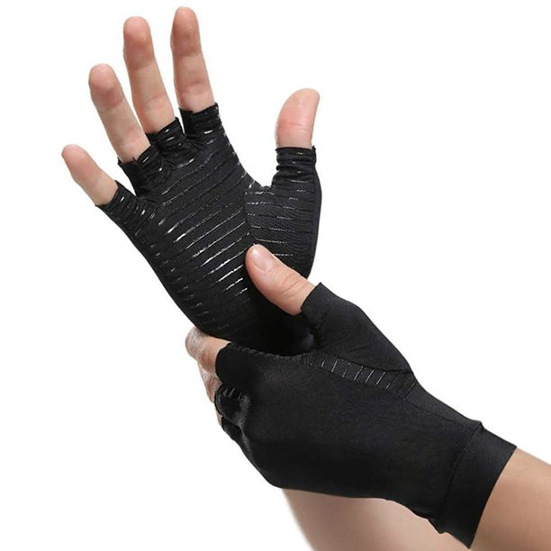Fittoo Arthritis Unisex Copper Infused Compression Fingerless Gloves