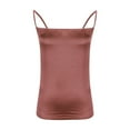 thumbnail image 2 of Elvqul Silk Tank Tops Women Solid Pullover Coffee Juniors Sleeveless Comfortable Tops, 2 of 5