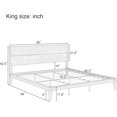 thumbnail image 2 of King Size Bamboo Platform Bed, Mid-Century Modern Bed Frame with Tall Headboard, Wood Slat Support, No Box Spring Needed, Easy Assembly, Brown, 2 of 7