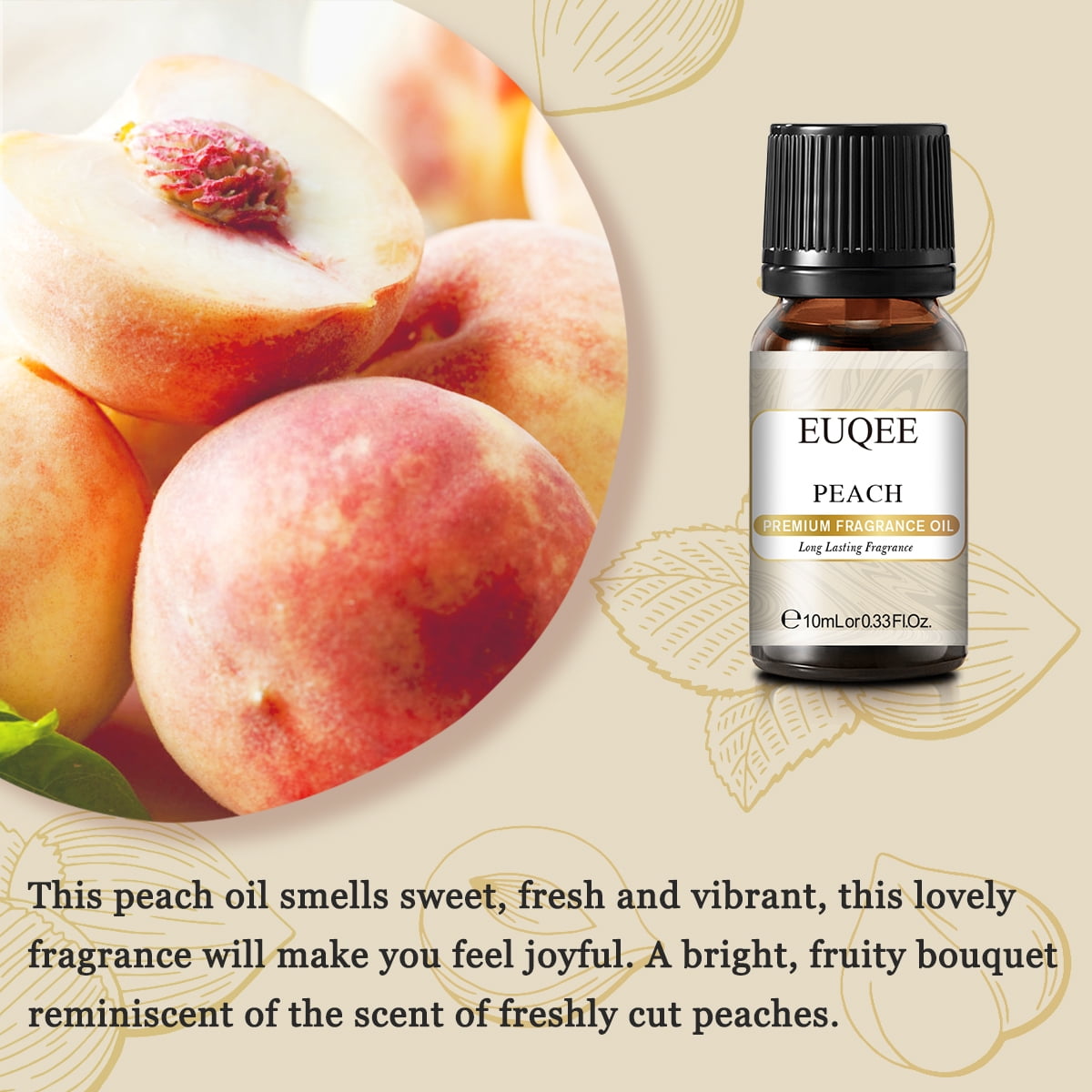 Good Essential – Professional Peach Fragrance Oil 30 ml for Perfume,  Lotions, Candles, Soaps, Diffuser 1 fl oz