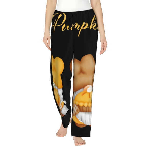 Balery Pumpkin Pie Gnome Pantalones de pijama para mujer, pijamas ultraligeros, pantalones de estar por casa-X-Large