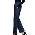 thumbnail image 4 of UYISJ Womens Winter Warm Down Trousers Cotton Tapered Wide Leg Pants Quilted Snow Ski Pants Thermal Puffer Trousers with Pockets Navy XL, 4 of 4