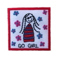 thumbnail image 2 of Lily Iron on Embroidery Patch "Go Girl" 2.25"x2.125" in Red Blue sold by piece, 2 of 3