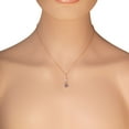 thumbnail image 3 of 925 Sterling Silver Rectangular Round CZ Elegant Pendant Necklace, 18", 3 of 4