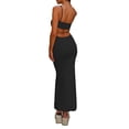 thumbnail image 2 of Women's Square Neck Spaghetti Strap Maxi Dress Backless Cutout Bodycon Long Dress for Party Graduation Evening, 2 of 6