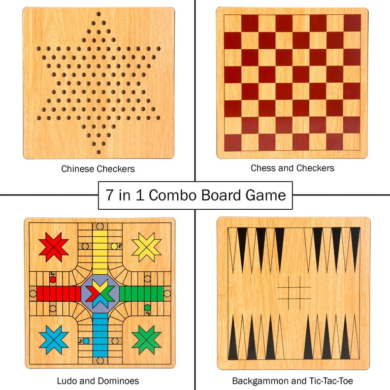 7-in-1 Combo Game - Chess, Ludo, Chinese Checkers, Checkers