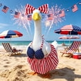 thumbnail image 2 of huayou Independence Day Patriotic Costume Set, with American Flag Print Dress and Headband, for 4th Of July Party Porch OutdooR Indoor Home Decor, 2 of 7