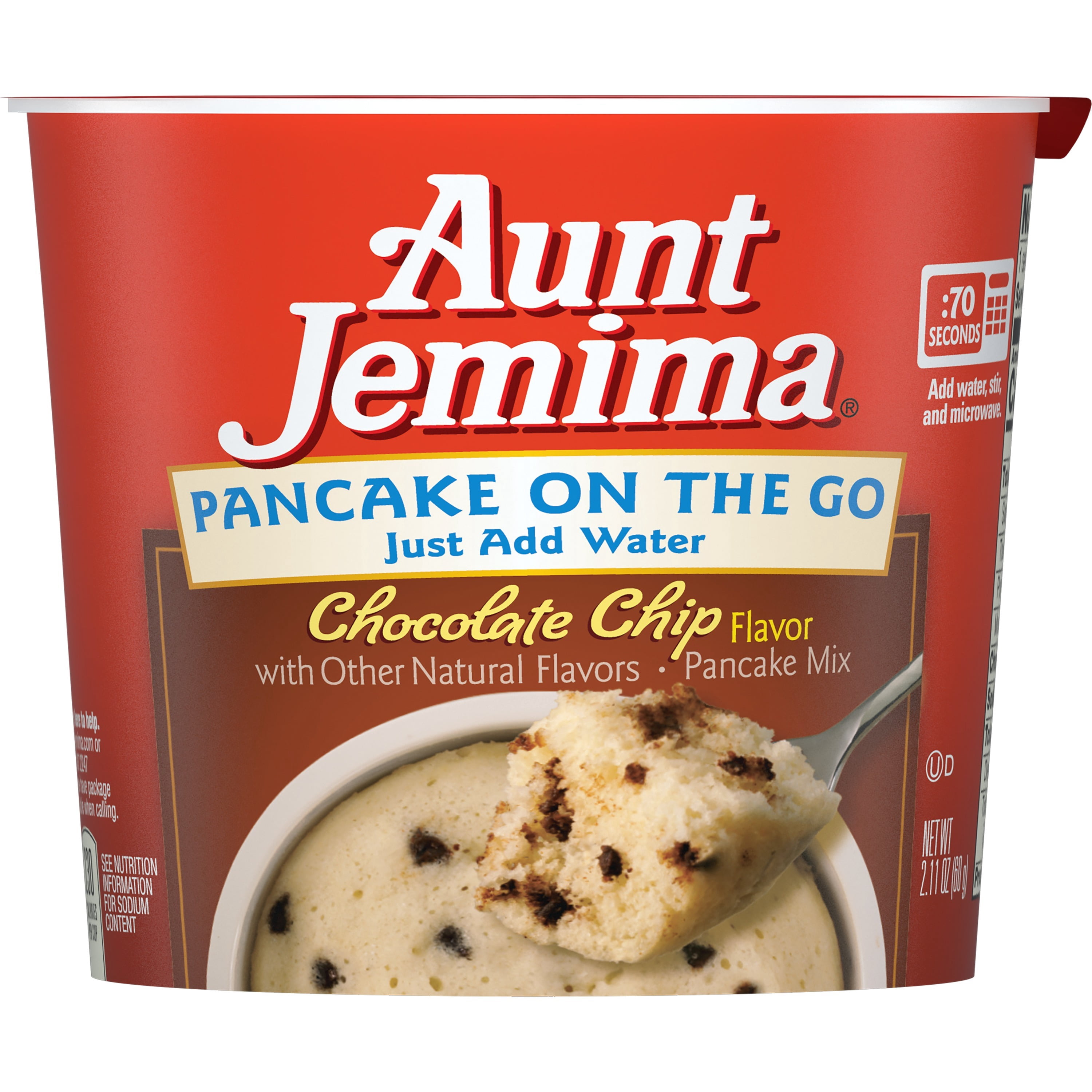 Aunt Jemima Chocolate Chip Pancake On The Go, 2.11 oz Cup