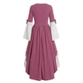 thumbnail image 7 of KICILVS 18Th Century Dress for Women Color Block Tiered Swing Bow Front Colonial Ball Gown Halloween Vintage Renaissance Dress, 7 of 7