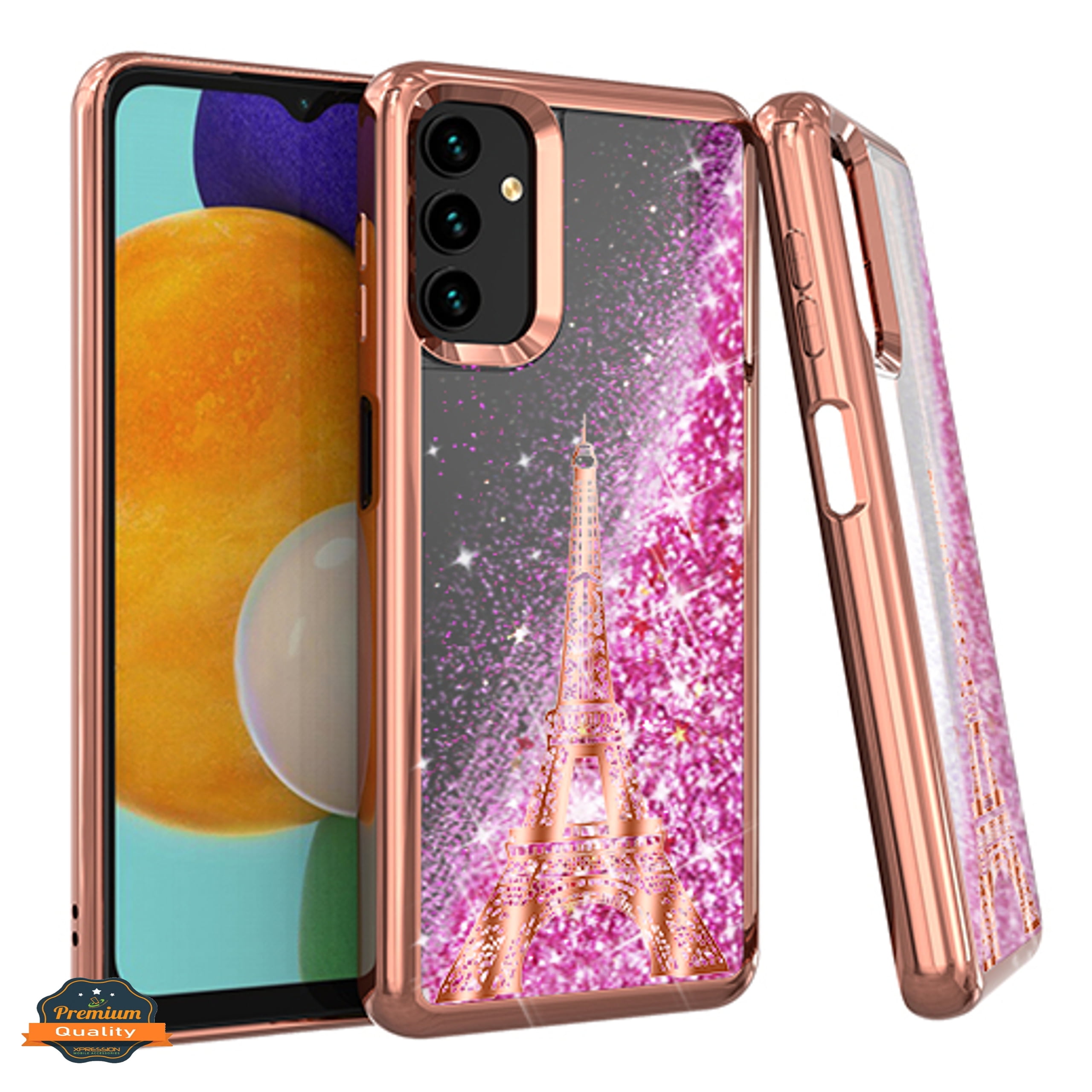 Xpression Case for Samsung Galaxy A53 Quicksand Liquid Glitter Bling Flowing Sparkle Fashion Hybrid TPU and Chrome Plating Hard PC Phone Cover Tower] - Walmart.com