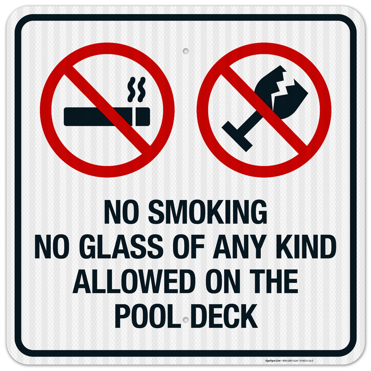 Leidinggevende Woud Serena No Smoking No Glass Of Any Kind Allowed On The Pool Deck Sign, Pool Sign, -  Walmart.com