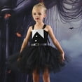 thumbnail image 2 of Penkiiy Toddler Baby Girl Halloween Spider Tulle Dress Ball Gown Party Dress with Lace Cloak Vampire Witch Clothe Black, 2 of 9