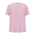 thumbnail image 4 of BLVB Summer Striped T Shirts for Women Dressy Casual Short Sleeve Tops Loose Crewneck Basic Tee Tops Trendy Clothes, 4 of 6