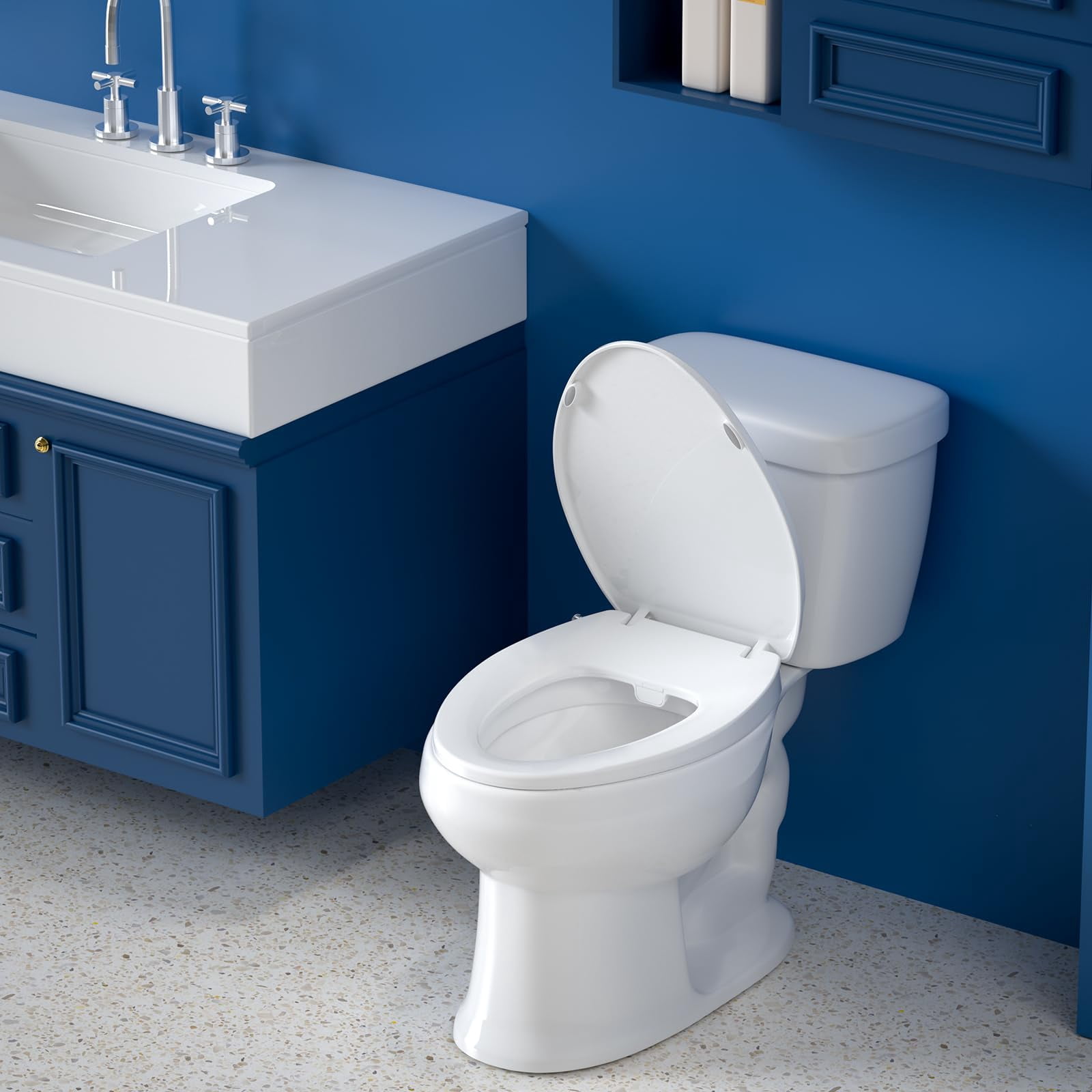 Elongated Bidet Toilet Seat - Non-electric  Slow-close Lid Adjustable Water Self-cleaning Dual Nozzles For Frontal & Rear Wash Hygienic Fresh With Brass Inlet (elongated)
