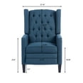 thumbnail image 4 of 27" Wide Manual Wingback Recliner Chair, Vintage Accent Chair, Recliner Chair with Nailhead Trim and Birch Legs, Tufted Single Sofa Chair, for Home, Living Room, Office, Bedroom, Blue, 4 of 7