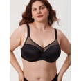 thumbnail image 3 of DELIMIRA Women's Full Coverage Bras Underwire Lightly Padded Plus Size Tshirt Sheer Bra, 3 of 5