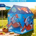 thumbnail image 5 of Kids Play Tent Playhouse Indoor Tent for Kids Boys Toddler, Large Castle Play House Bed Tents Spaceship Outer Space Rocket Blue, 5 of 7