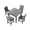 thumbnail image 6 of EUROCO 5-Piece Dining Room Table Set,Counter Height Dining Table Set with 4 Upholstered high-back Chairs and Chairs Home Furniture Square Modern,Black, 6 of 7