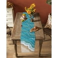 thumbnail image 4 of Hokiten Table Runners 108 Inches Long Dress Scarves, Turquoise Ocean Farmhouse Coffee/Dining/Kitchen Table Runner for Living Room, Gradient Brown Shore Sandy Beach Abstract 13x108 Inch, 4 of 7