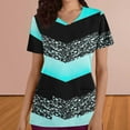 thumbnail image 1 of Puntoco Liquidación de blusas cortas para mujer, moda informal para mujer, cuello en V, estampado, manga corta, bolsillo, vestido de enfermera, 1 of 5