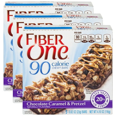 - Fiber Oneâ„¢ 90 Calorie Bar Chocolate Caramel and Pretzel, 0.82 Oz, 5 Ct (Pack of 3)