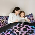 thumbnail image 5 of jejeloiu Abstract Leopard Print Bedding Comforter Set,Rustic Farmhouse Twin Comforter Sets,Pink Purple Ombre Bedding Set For Girl,Microfiber Bedroom Decor Reversible,2-Piece, 5 of 8