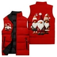 thumbnail image 3 of Ladies' Casual Fashion Sleeveless Christmas Printed Cotton Vest Jacket, Red, Size XXXL, 3 of 4