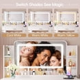 thumbnail image 4 of Homall Makeup Vanity Set with Mirror, Vanity Desk with LED Mirror & Charging Station, Vanity Table with Storage Drawers & Shelves for Bedroom Dressing Room, White, 4 of 7