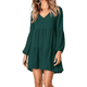 thumbnail image 2 of Vestido túnica de verano para mujer, cuello en V, informal, suelto, fluido, con vuelo, 2 of 6