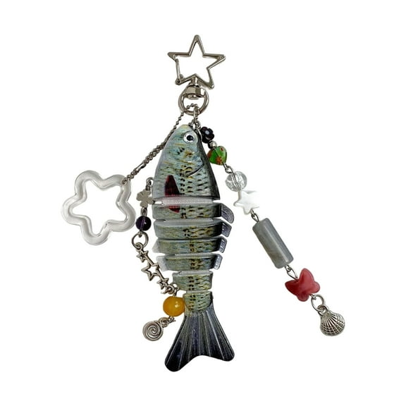 Lifelike Moving Fish Lure Keychain Key Holder Decoration For Angling Hobbyists