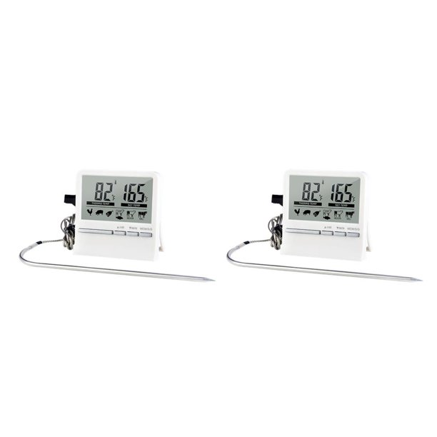 Ounissouiy Termómetro para alimentos, sonda de acero inoxidable, pantalla Digital LCD, lectura instantánea, accesorios de cocina para barbacoa, horneado Type1 NO1 Ounissouiy CBP160700