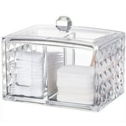 iDesign box with lid, chic plastic bathroom storage with two compartments