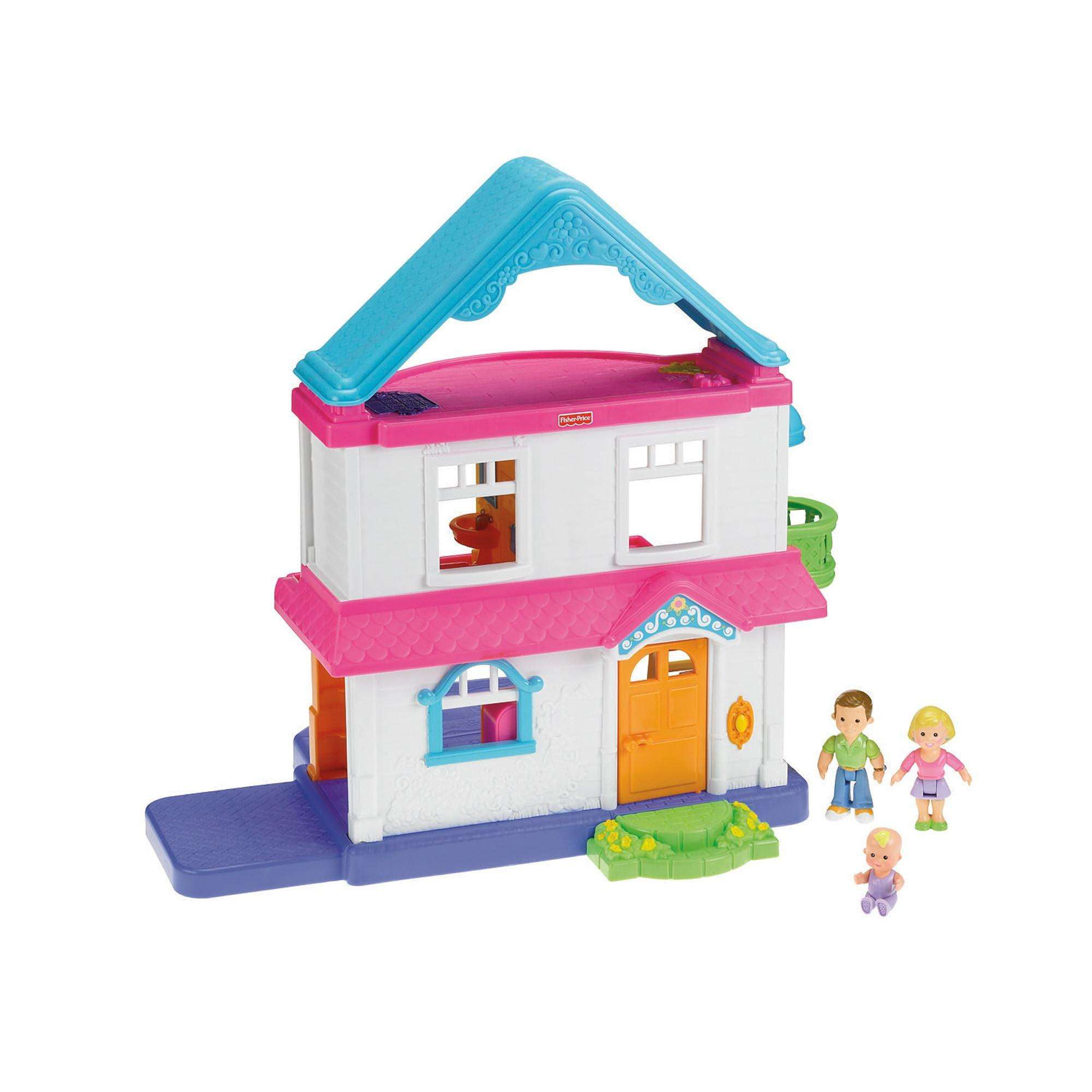 tommelfinger servitrice uld Fisher-Price My First Dollhouse with Mommy, Daddy, and Baby Figures -  Walmart.com