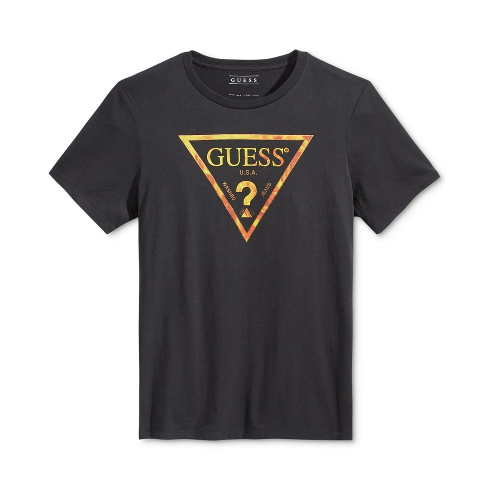 GUESS Guess NEW Black Gold Mens Size Large L TieDye Logo Graphic Tee