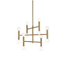 Dainolite 12 Light Chandelier, Vintage Bronze Finish