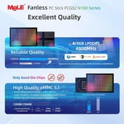 MeLE PCG02 N100 Mini PC Stick Windows 11 Home 4GB LPDDR5 128GB eMMC Fanless Computer Stick (New)