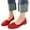 Red, variant on Oyedens Womens Slip On Loafers Rollable Portable Square Toe Low Heels Ballet Flats Mesh Dress Shoes