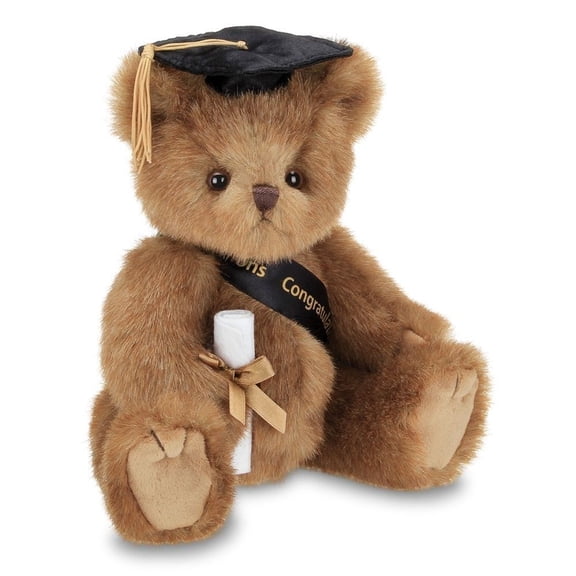 Bearington Smarty Class of 2025 Graduation Plush Teddy Bear Stuffed Animal, Black Cap, 10 Inch