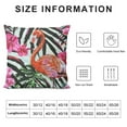 thumbnail image 5 of Awypu   Pillow Case Plush Throw Pillow Covers Square Cushion Cases Farmhouse Modern Decorative Pillowcases for Sofa Bed Couch 18x18 Inches,Tropical Palm Leaves Flamingo Hibiscus, 5 of 5
