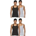 thumbnail image 2 of Hanes Men's ComfortSoft Tagless White Tanks, 3 Pack, Grey/Black, XL, 2 of 6
