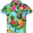 thumbnail image 3 of Camisas para hombre con estampado 3D de loros tropicales lindos, ropa de calle hawaiana de gran tamaño para playa, ropa de hombre con solapa y botón, 3 of 5