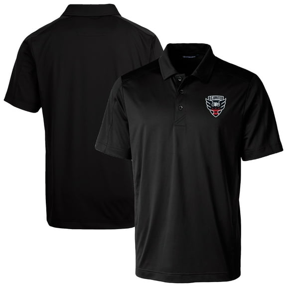 Men's-Cutter & Buck  Black D.C. United Prospect Eco Textured Stretch Recycled Polo