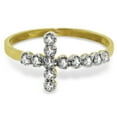thumbnail image 2 of Galaxy Gold 14K Solid Yellow Gold Diamond Cross Ring, Size 6.0, 5.5-11 Sizes, April Birthstone, Symbol of Faith, 2 of 4