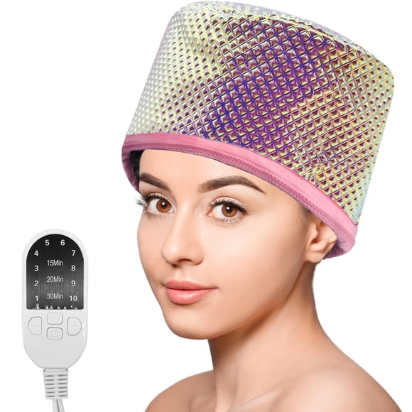 Gorro de vapor para el cabello, gorro portátil para el cuidado del cabello con control de temperatura de 10 modos, gorro calefactor eléctrico de 110 V para cabello SPA, vaporizador de belleza, gorro n