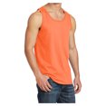 thumbnail image 4 of Mens Solid Cotton Tank Top Sleeveless Tee Shirt for Sports, Gym, Fitness, Beach Neon Orange 2X-Large, 4 of 5