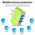 thumbnail image 4 of USB 3 Ports Charger LED Plastic 110V 1000mA Tablet Charging Adapter with Indicator Travel Circuit Protection Power Block, 4 of 6